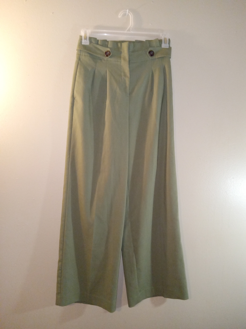 Ann Taylor Light Olive Wide Leg Trousers